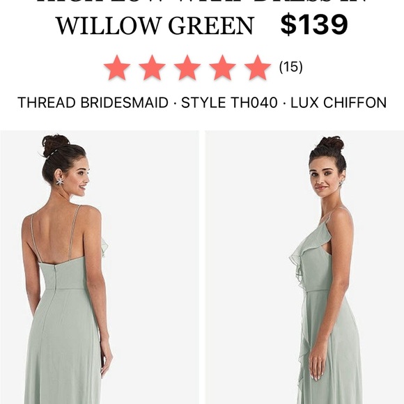 Bridesmaid dress beautiful for special occasion. Flows and light - Picture 3 of 3